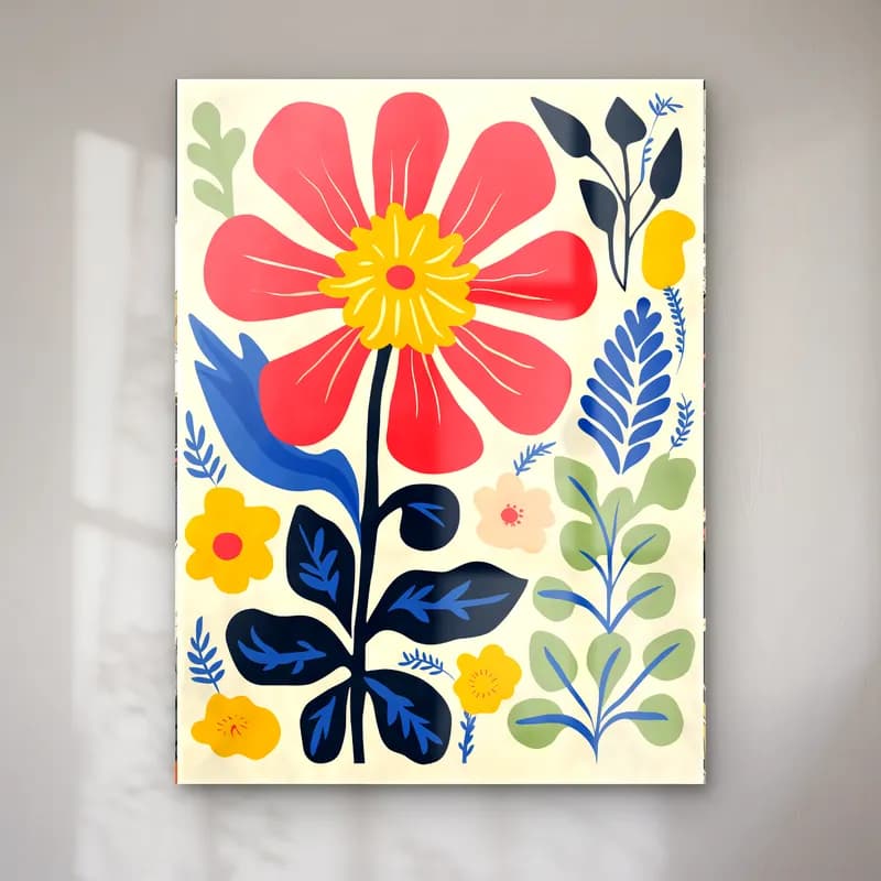 Boho Çiçek Deseni No. 45 cam tablo — Boho Çiçek Deseni No. 45 — boho çiçek deseni
