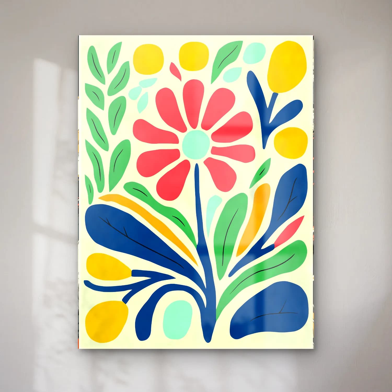 Boho Çiçek Deseni No. 46 cam tablo — Boho Çiçek Deseni No. 46 — boho çiçek deseni