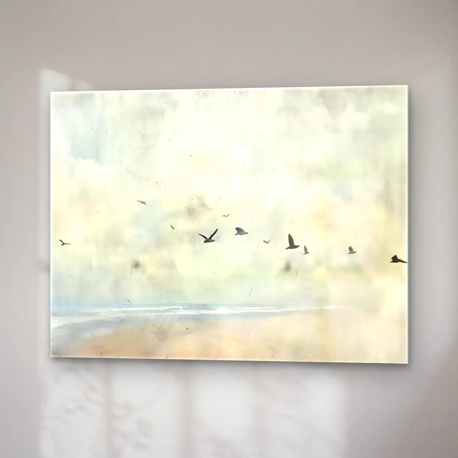 Pastel Bulutlu Gökyüzü No. 2 cam tablo — sağ açıdan görünüm