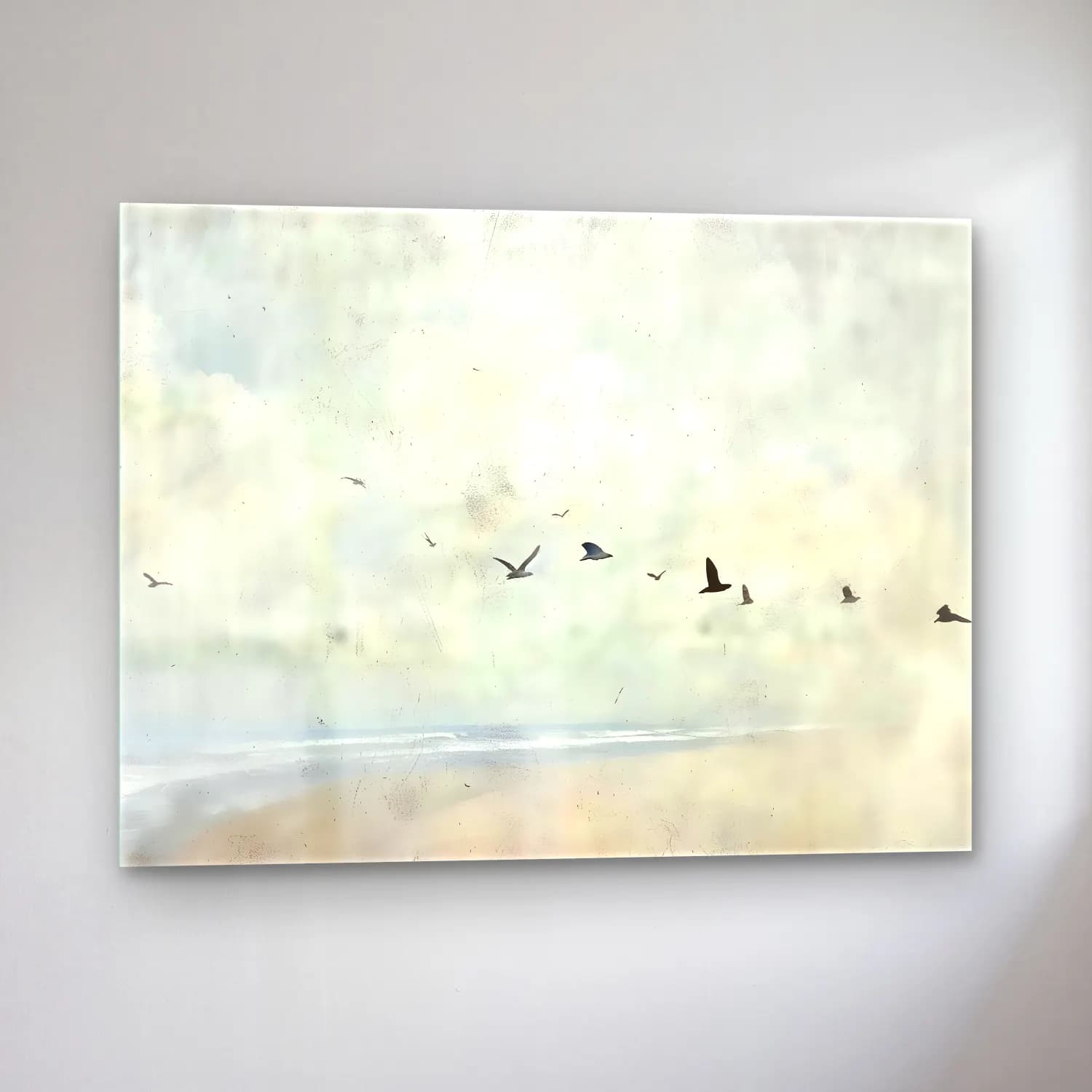 Pastel Bulutlu Gökyüzü No. 2 cam tablo — sol açıdan görünüm