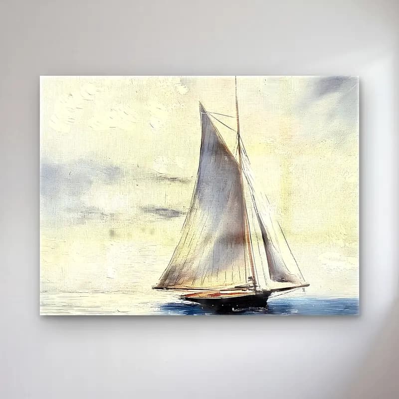 Yağlı Boya Yelken Yarışı No. 6 cam tablo — Yağlı Boya Yelken Yarışı No. 6 — yağlı boya yelken yarışı