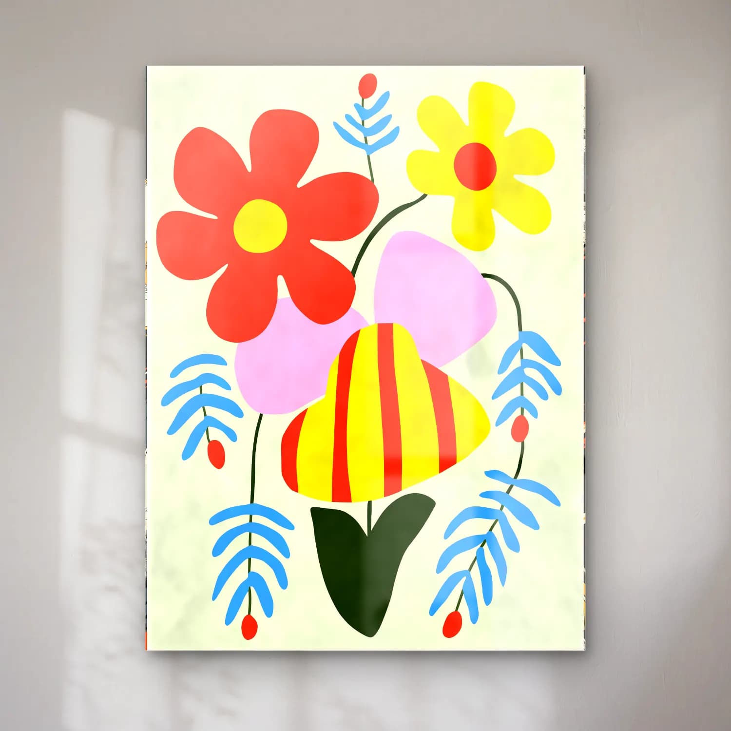 Boho Çiçek Deseni No. 48 cam tablo — Boho Çiçek Deseni No. 48 — boho çiçek deseni