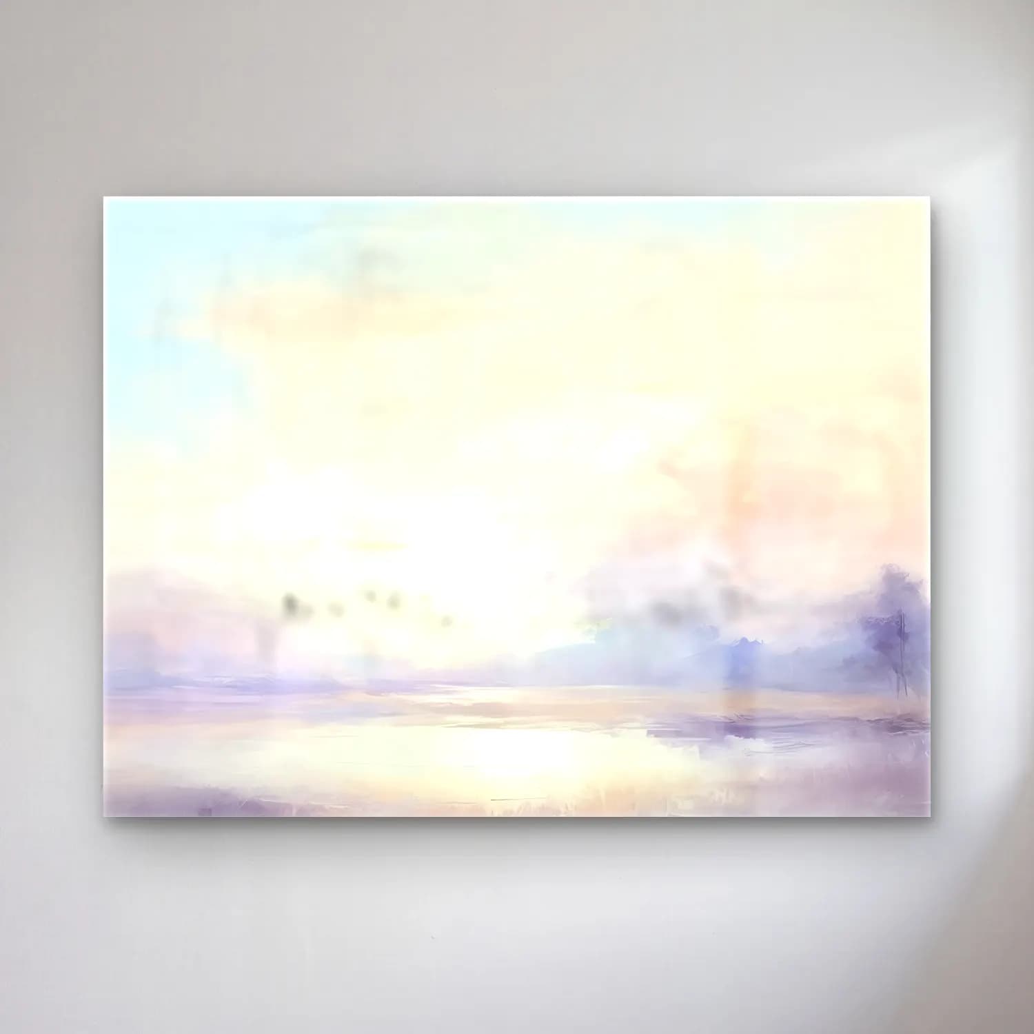 Pastel Gün Batımında Göl No. 3 cam tablo — Pastel Gün Batımında Göl No. 3 — pastel gün batımında göl