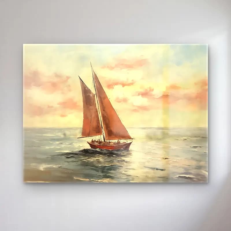 Yağlı Boya Yelken Yarışı No. 7 cam tablo — Yağlı Boya Yelken Yarışı No. 7 — yağlı boya yelken yarışı