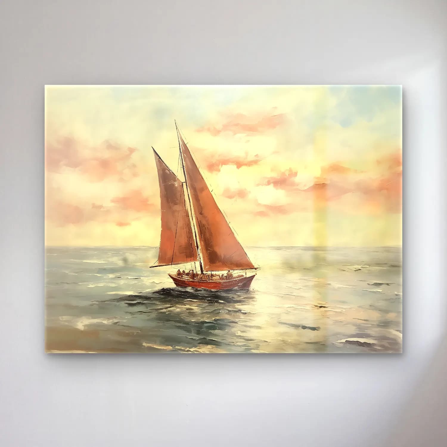 Yağlı Boya Yelken Yarışı No. 7 cam tablo — Yağlı Boya Yelken Yarışı No. 7 — yağlı boya yelken yarışı
