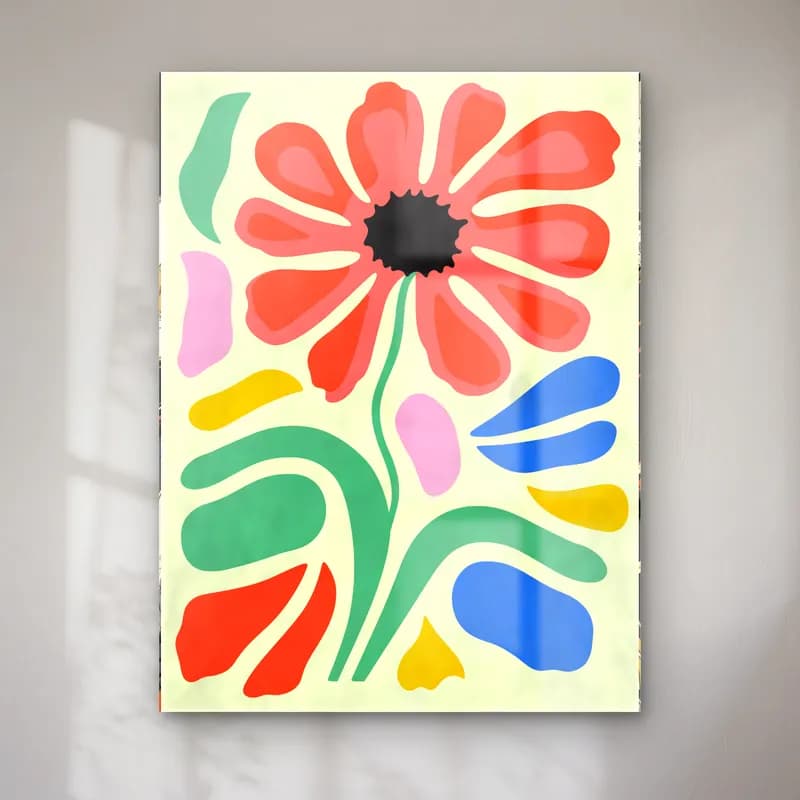 Boho Çiçek Deseni No. 49 cam tablo — Boho Çiçek Deseni No. 49 — boho çiçek deseni