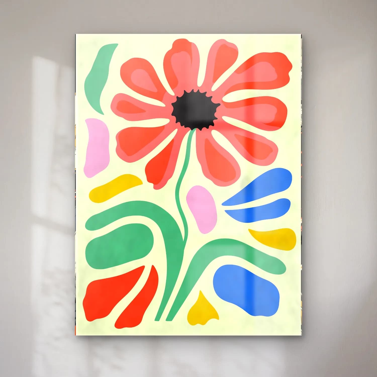 Boho Çiçek Deseni No. 49 cam tablo — Boho Çiçek Deseni No. 49 — boho çiçek deseni