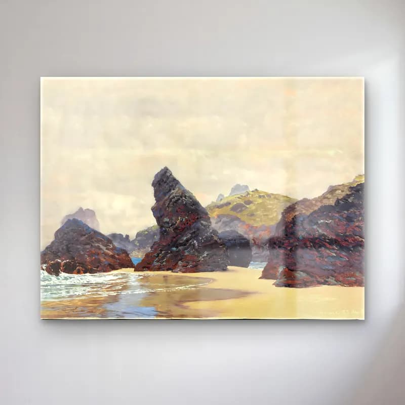 Yağlı Boya Dalgalı Sahil No. 22 cam tablo — Yağlı Boya Dalgalı Sahil No. 22 — yağlı boya dalgalı sahil