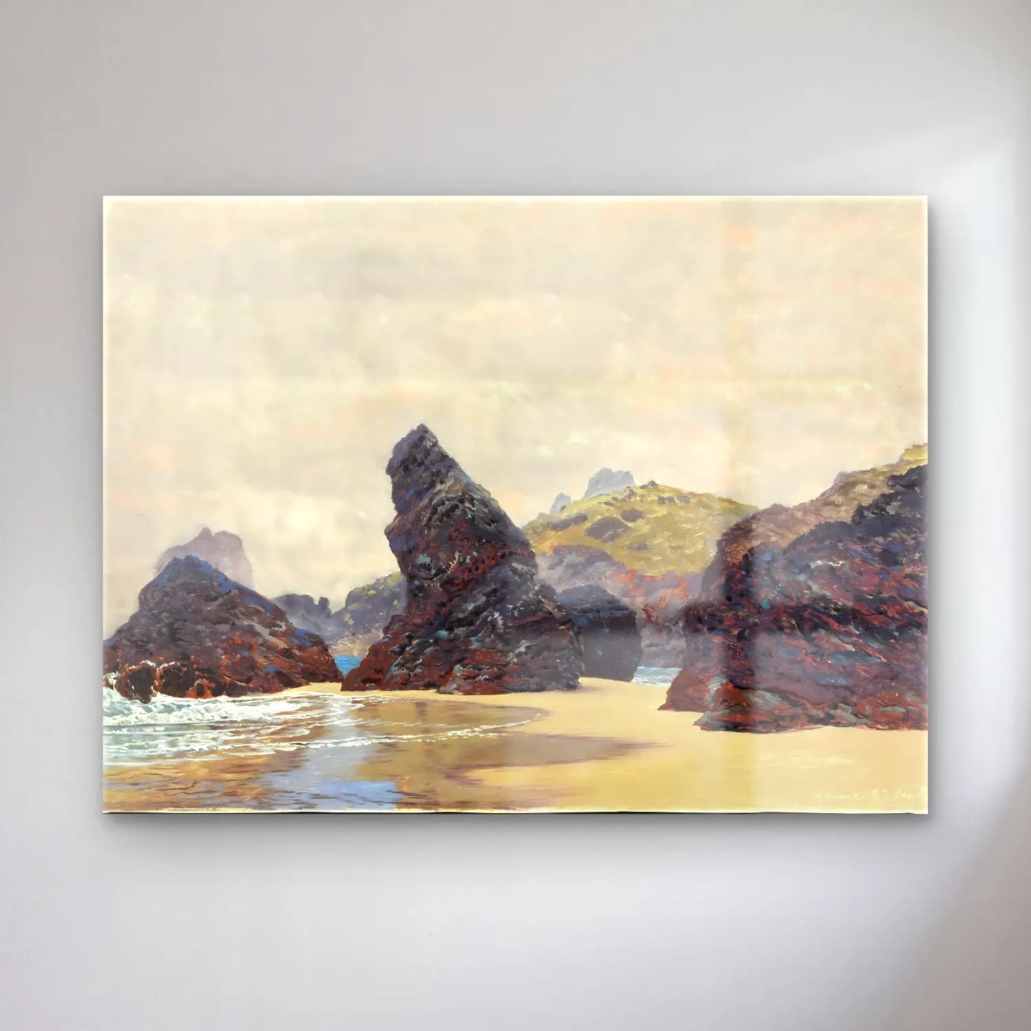 Yağlı Boya Dalgalı Sahil No. 22 cam tablo — Yağlı Boya Dalgalı Sahil No. 22 — yağlı boya dalgalı sahil