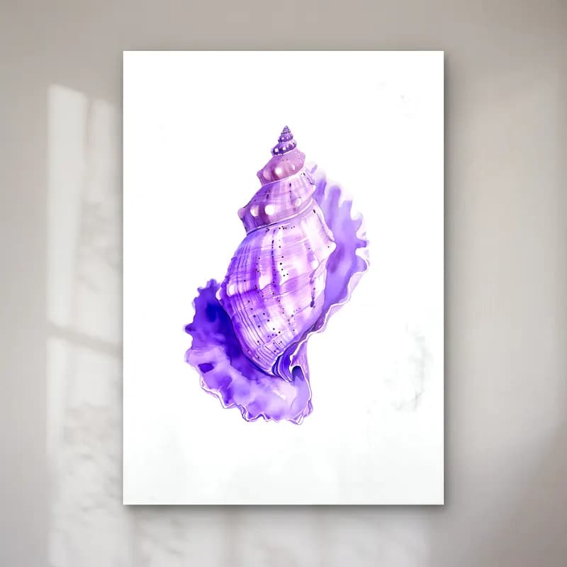 Suluboya Deniz Kabukları No. 8 cam tablo — Suluboya Deniz Kabukları No. 8 — suluboya deniz kabukları