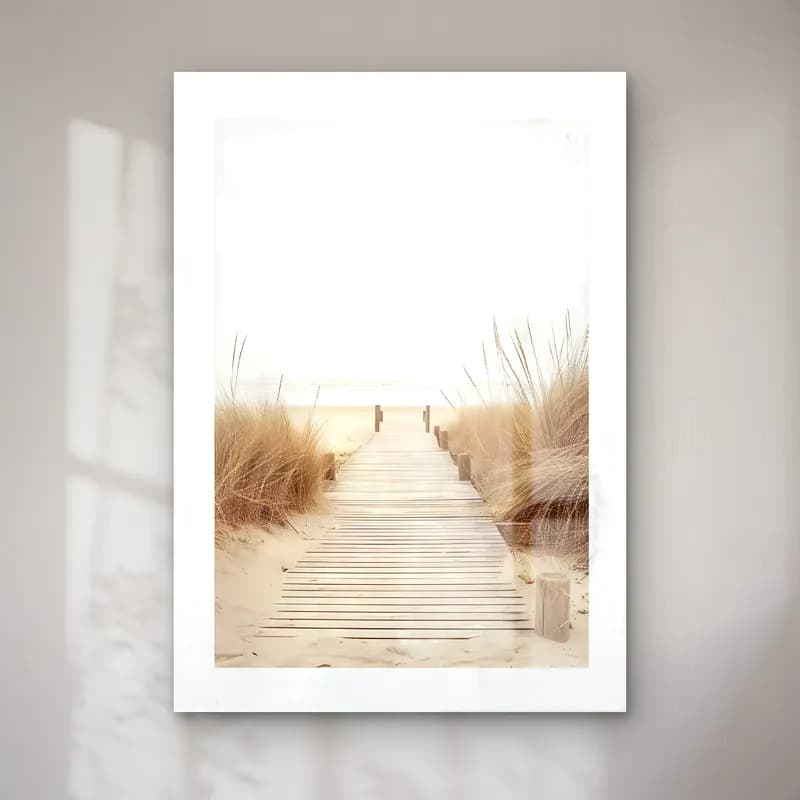 Pastel Sakin Deniz Ufku – Bej Tonlar cam tablo — Pastel Sakin Deniz Ufku – Bej Tonlar — pastel sakin deniz ufku