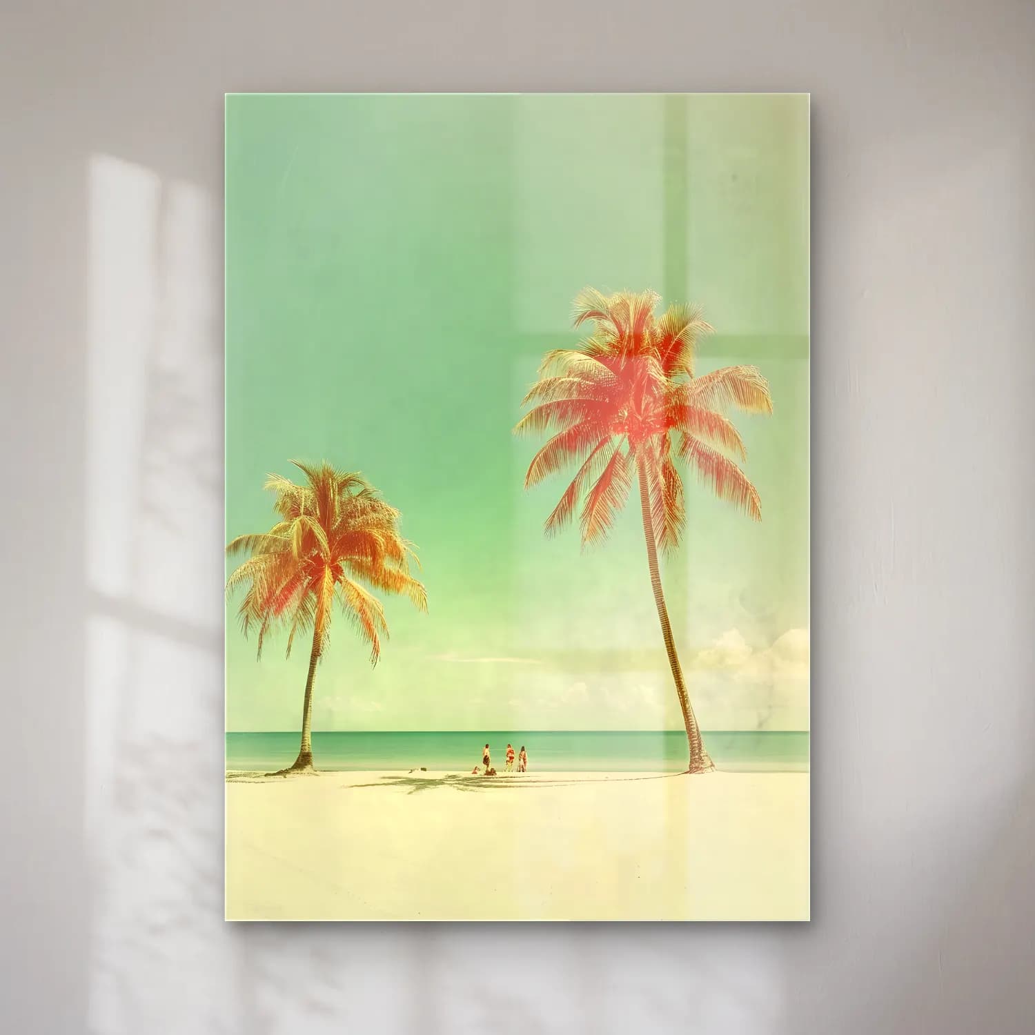 Pastel Palmiyeli Tropik Sahil No. 5 cam tablo — Pastel Palmiyeli Tropik Sahil No. 5 — pastel palmiyeli tropik sahil