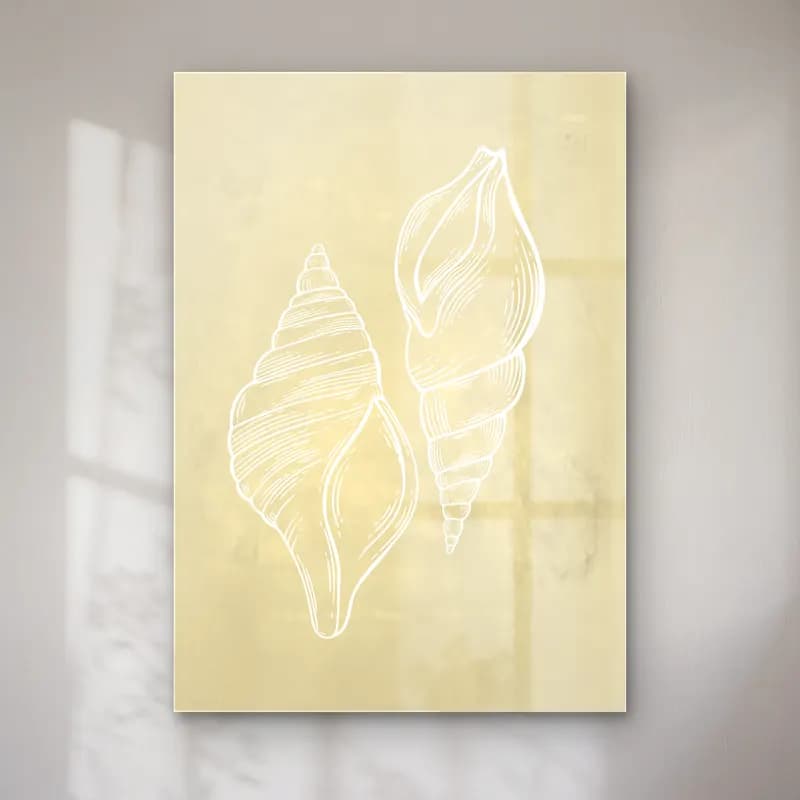 Vintage Deniz Kabukları No. 6 cam tablo — Vintage Deniz Kabukları No. 6 — vintage deniz kabukları