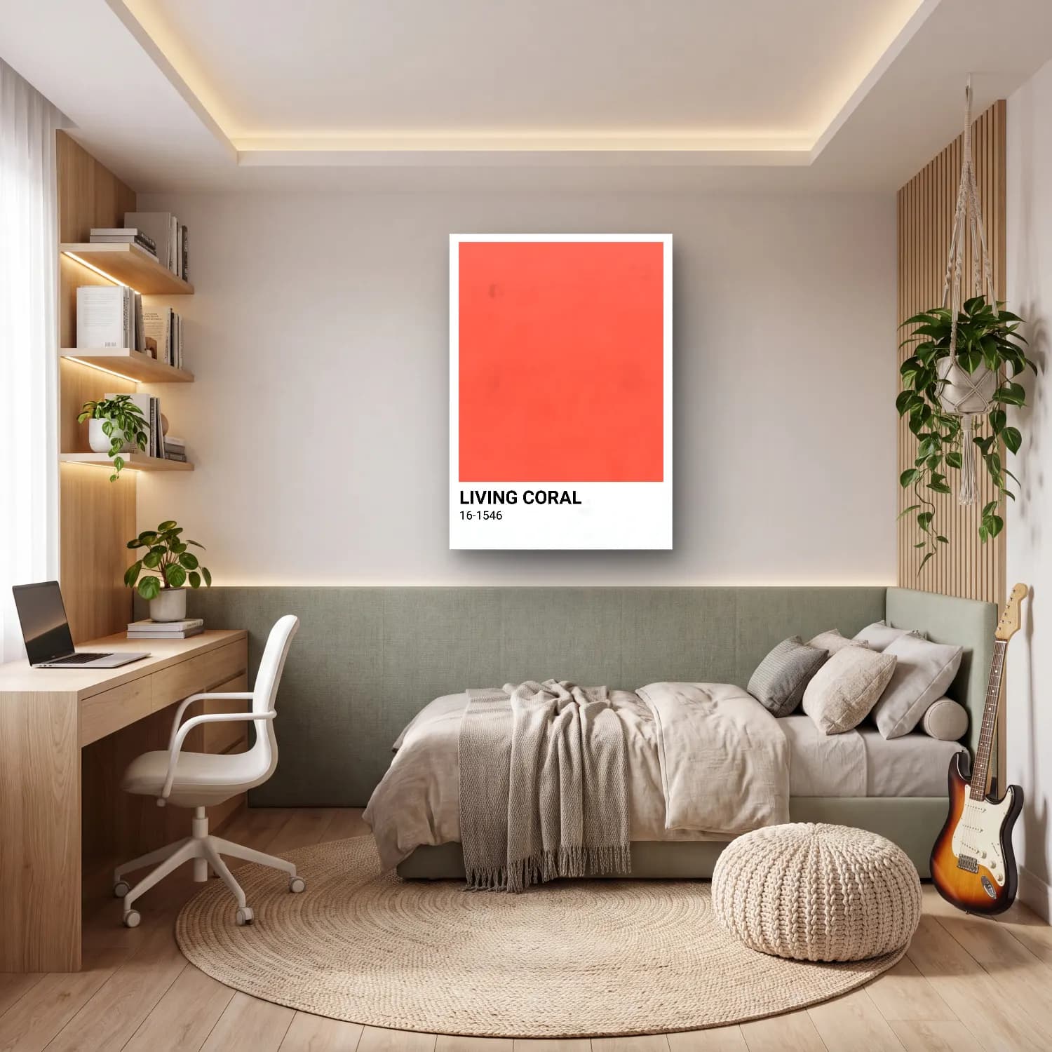 Pastel Renk Alanları No. 41 cam tablo — genç odasında