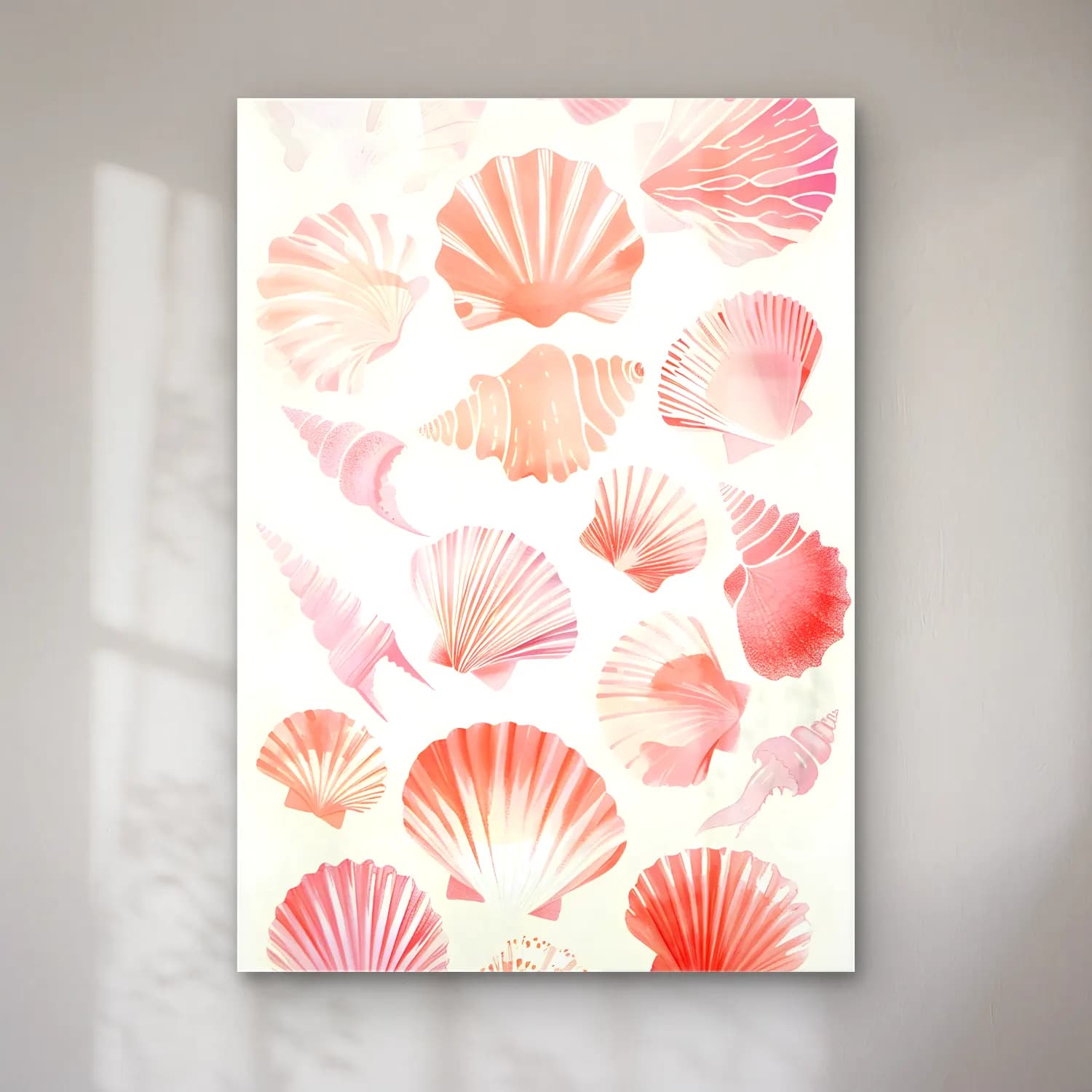 Pastel Deniz Kabukları No. 9 cam tablo — Pastel Deniz Kabukları No. 9 — pastel deniz kabukları