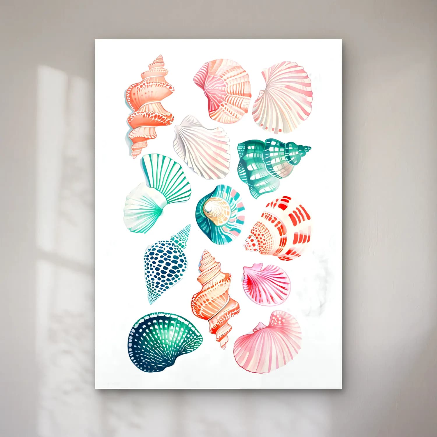 Pastel Deniz Kabukları No. 10 cam tablo — Pastel Deniz Kabukları No. 10 — pastel deniz kabukları