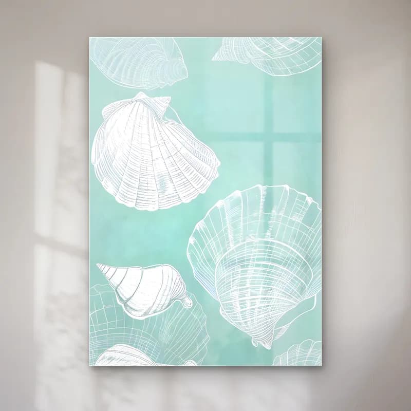 Pastel Deniz Kabukları No. 11 cam tablo — Pastel Deniz Kabukları No. 11 — pastel deniz kabukları