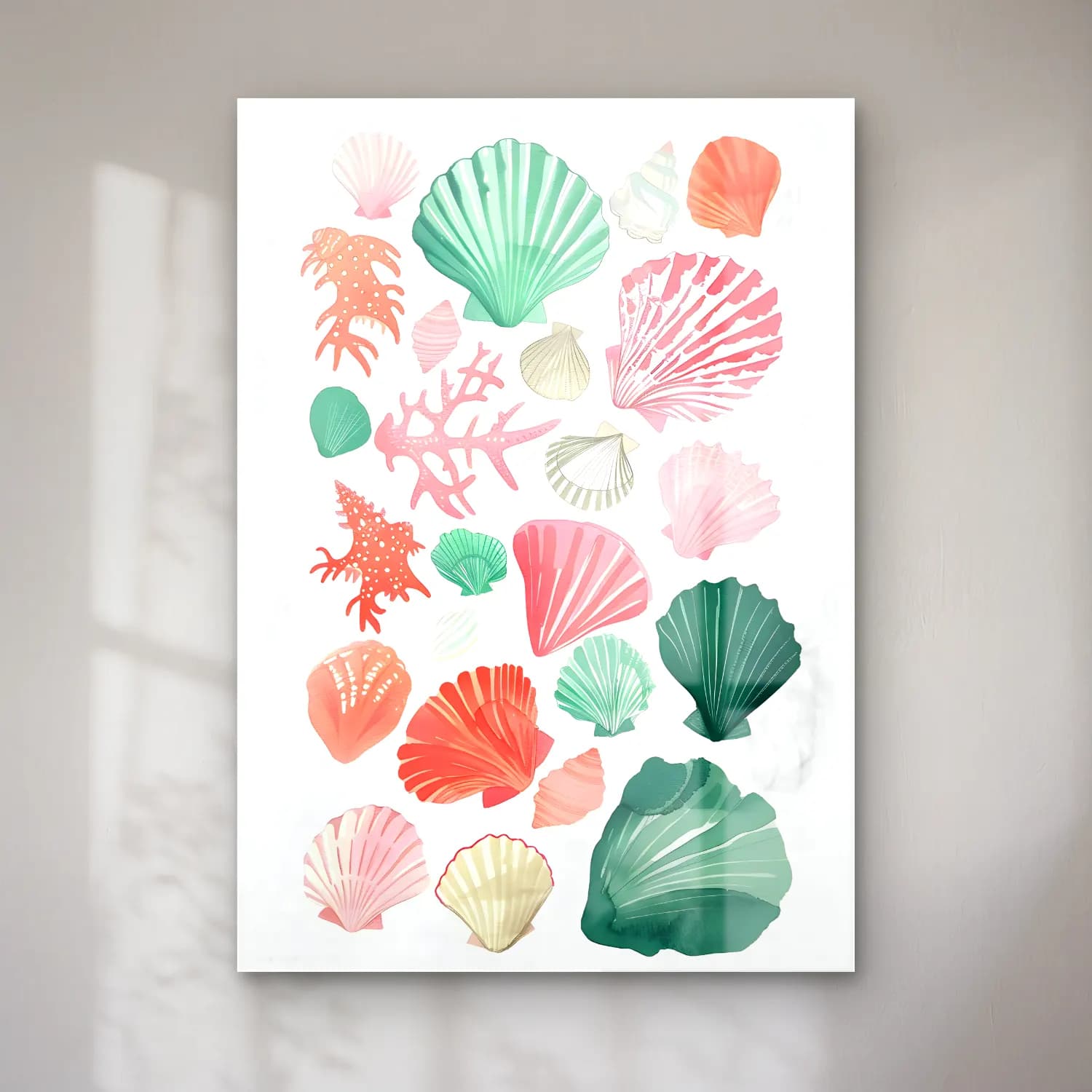 Pastel Deniz Kabukları No. 12 cam tablo — Pastel Deniz Kabukları No. 12 — pastel deniz kabukları