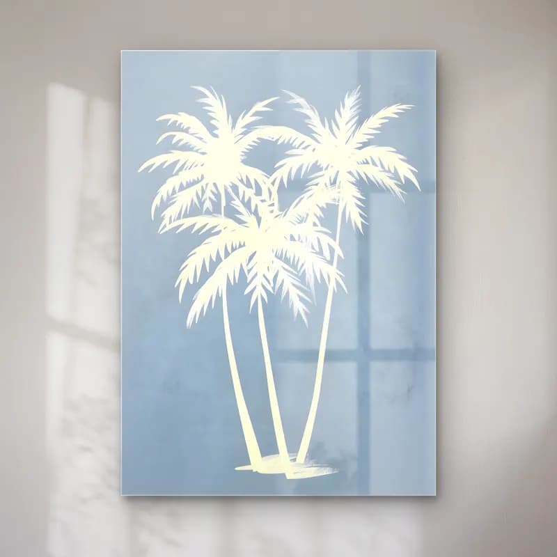 Pastel Palmiyeli Tropik Sahil No. 11 cam tablo — Pastel Palmiyeli Tropik Sahil No. 11 — pastel palmiyeli tropik sahil