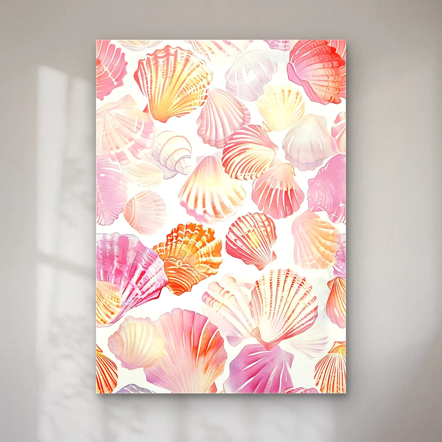 Pastel Deniz Kabukları No. 15 cam tablo — Pastel Deniz Kabukları No. 15 — pastel deniz kabukları