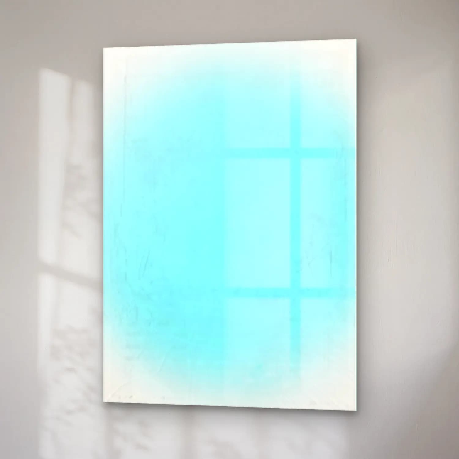 Pastel Renk Alanları No. 42 cam tablo — sağ açıdan görünüm