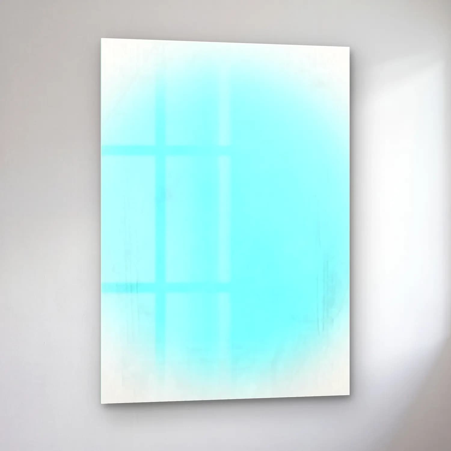 Pastel Renk Alanları No. 42 cam tablo — sol açıdan görünüm