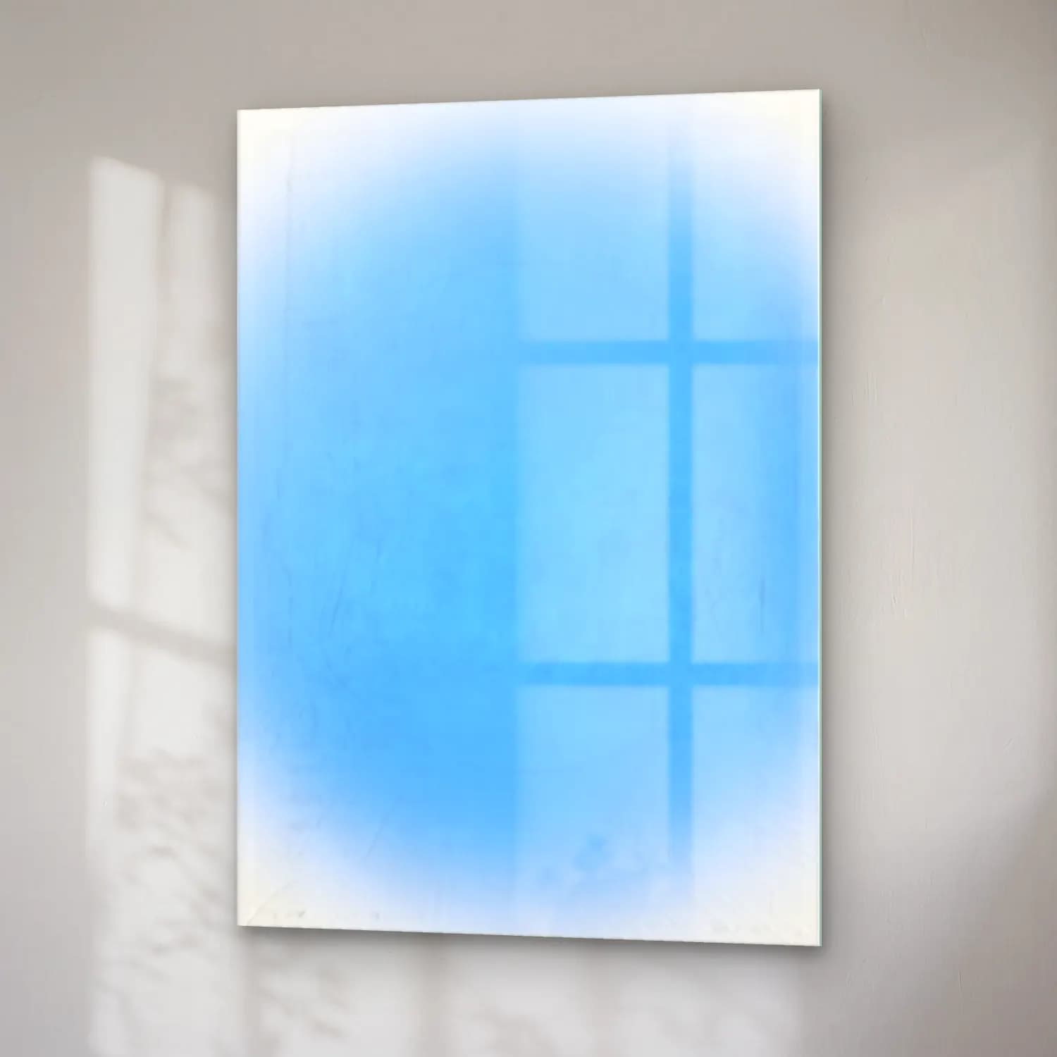 Pastel Renk Alanları No. 43 cam tablo — sağ açıdan görünüm