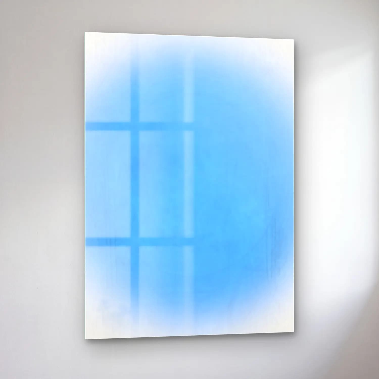 Pastel Renk Alanları No. 43 cam tablo — sol açıdan görünüm