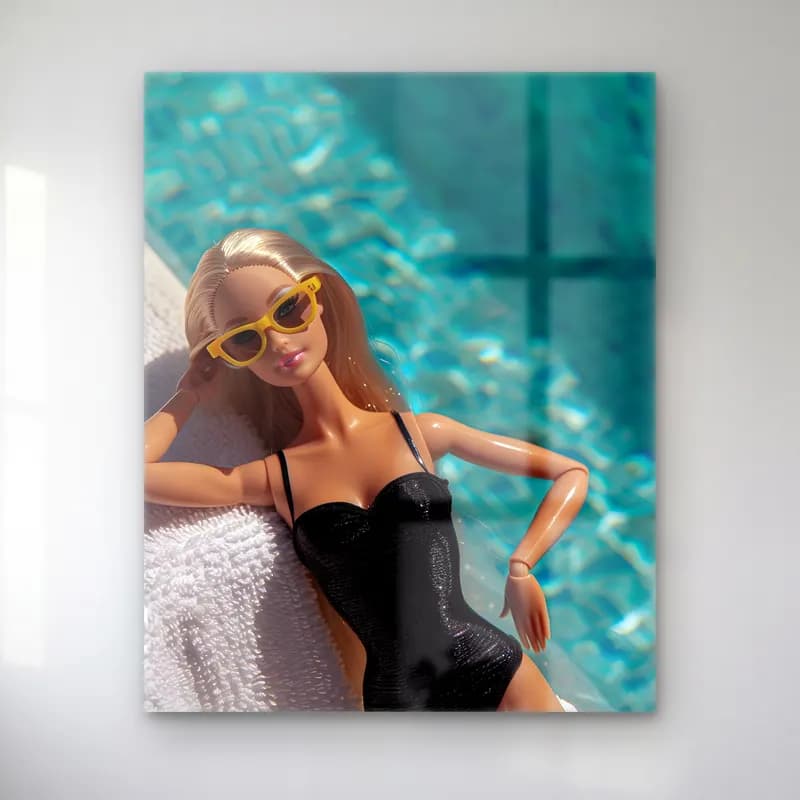 Pop Art Moda İllüstrasyonu – Sarı Tonlar cam tablo — Pop Art Moda İllüstrasyonu – Sarı Tonlar — pop art moda i̇llüstrasyonu