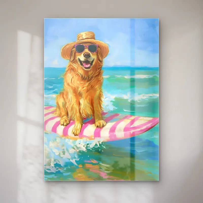 Sevimli İllüstrasyon Köpek No. 3 cam tablo — Sevimli İllüstrasyon Köpek No. 3 — sevimli i̇llüstrasyon köpek