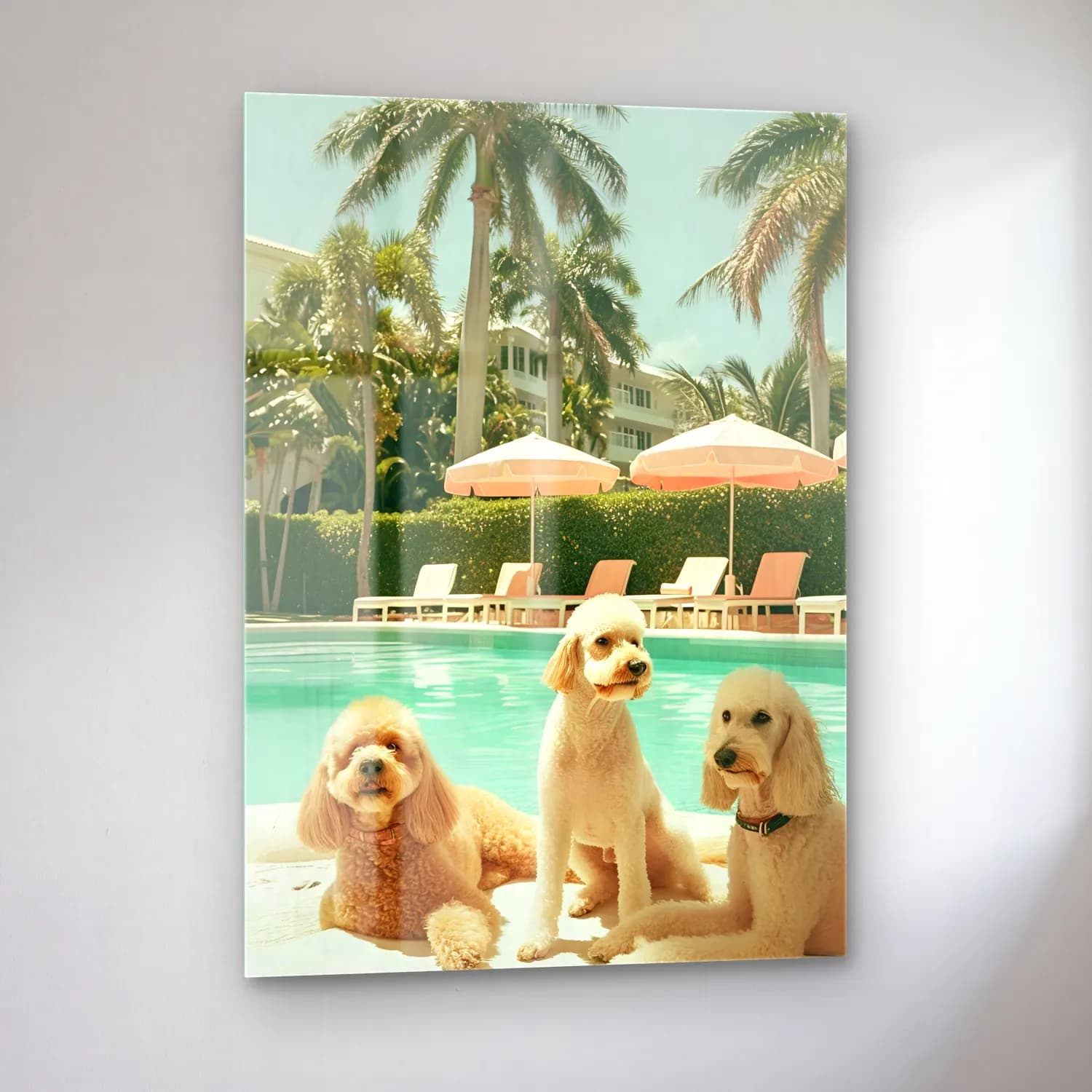 Pastel Köpek No. 2 cam tablo — sol açıdan görünüm