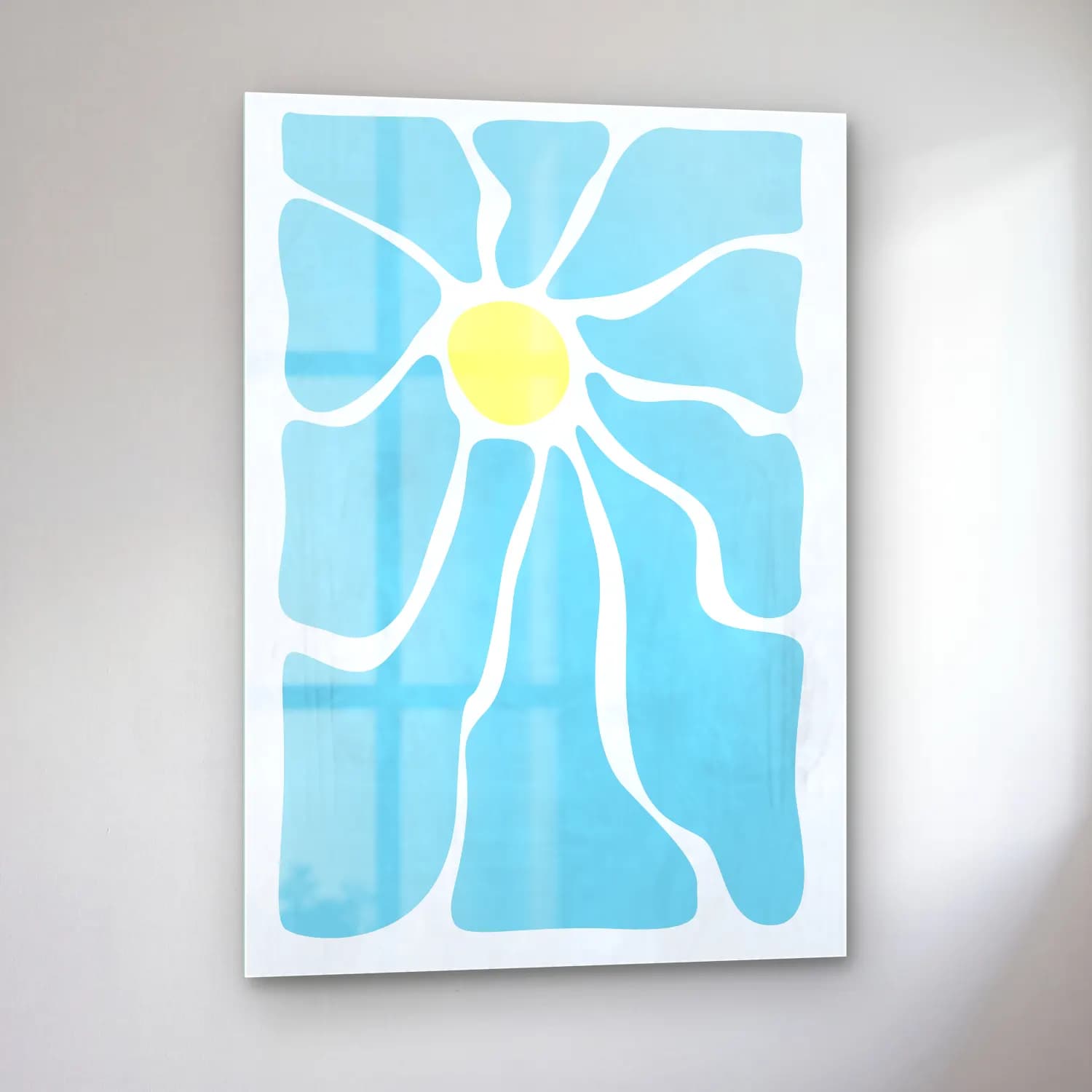 Pastel Çiçek Deseni No. 19 cam tablo — sol açıdan görünüm