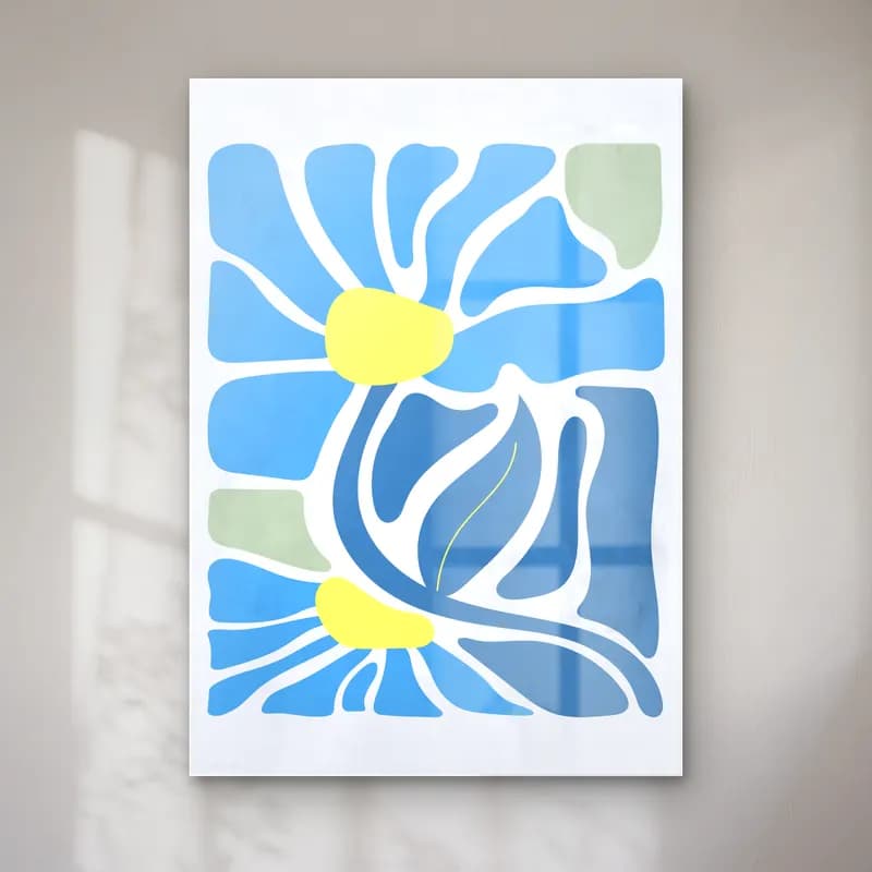 Boho Çiçek Deseni No. 14 cam tablo — Boho Çiçek Deseni No. 14 — boho çiçek deseni