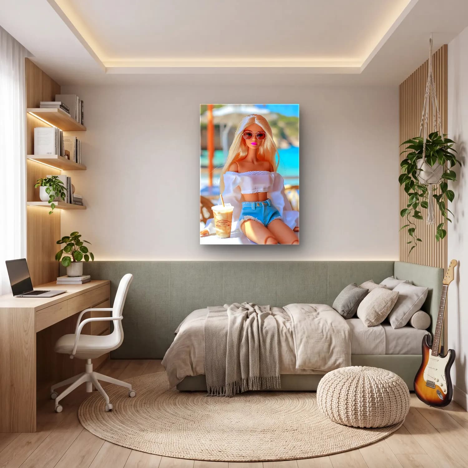Pastel Moda İllüstrasyonu – Pastel Tonlar cam tablo — genç odasında