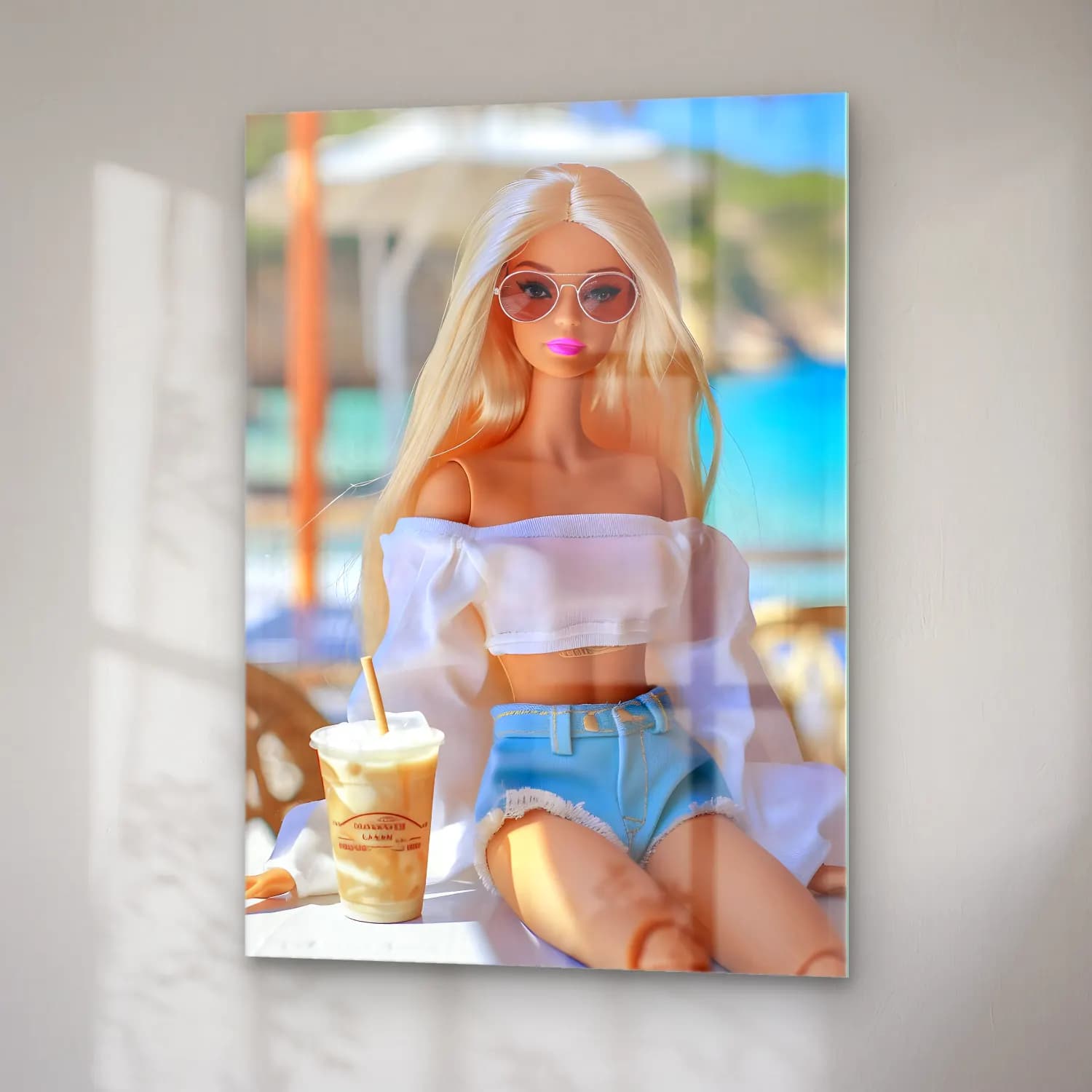 Pastel Moda İllüstrasyonu – Pastel Tonlar cam tablo — sağ açıdan görünüm