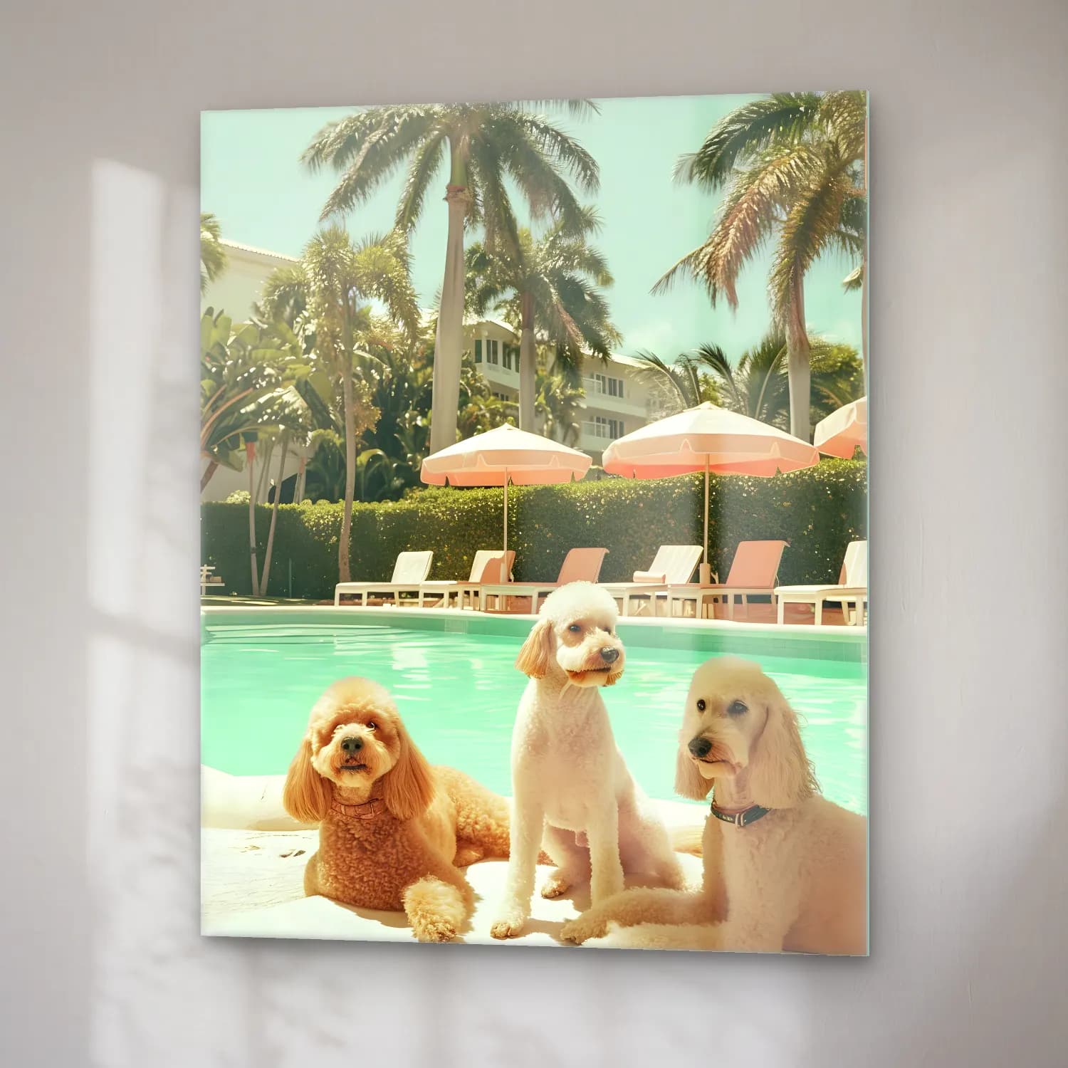 Pastel Köpek No. 3 cam tablo — sağ açıdan görünüm