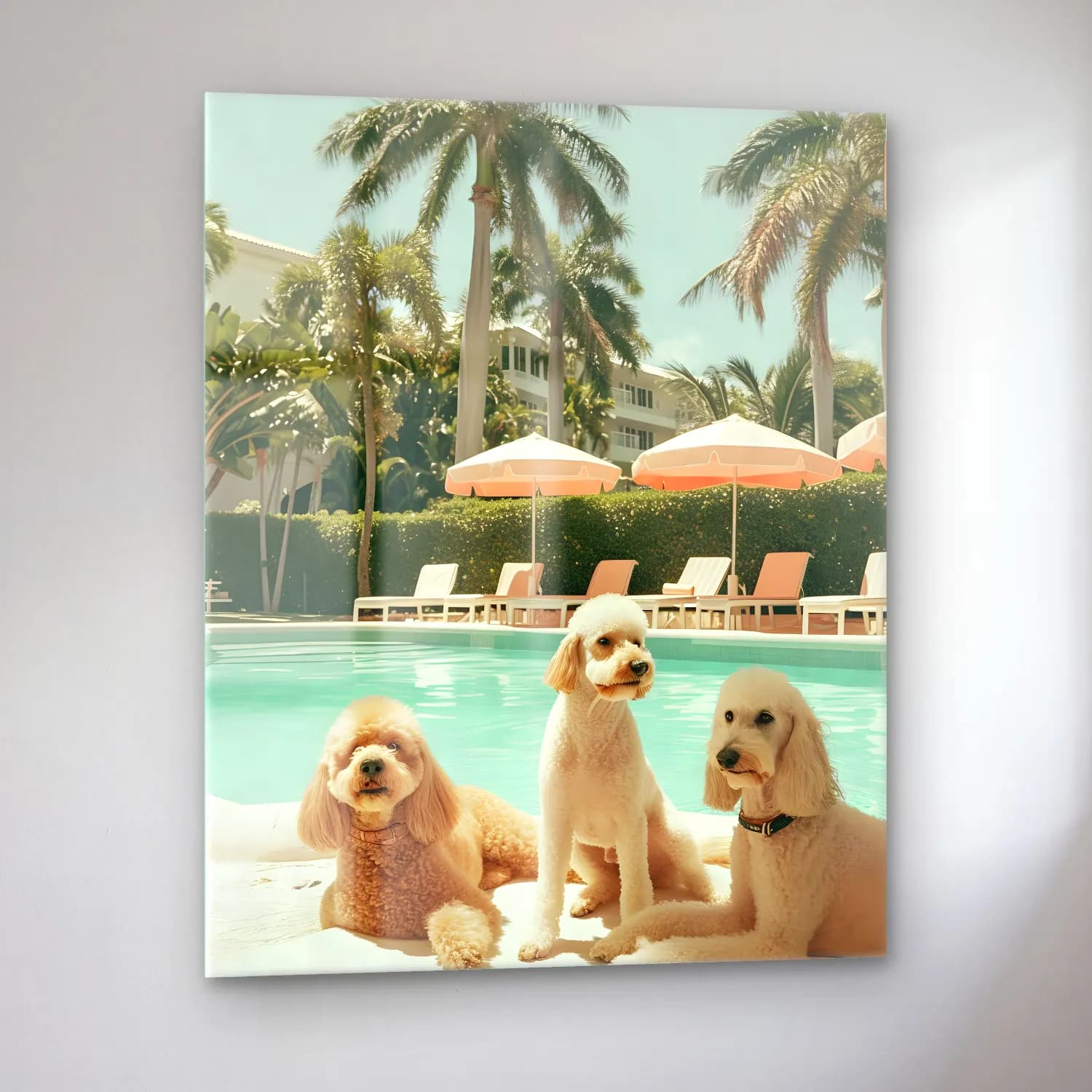 Pastel Köpek No. 3 cam tablo — sol açıdan görünüm