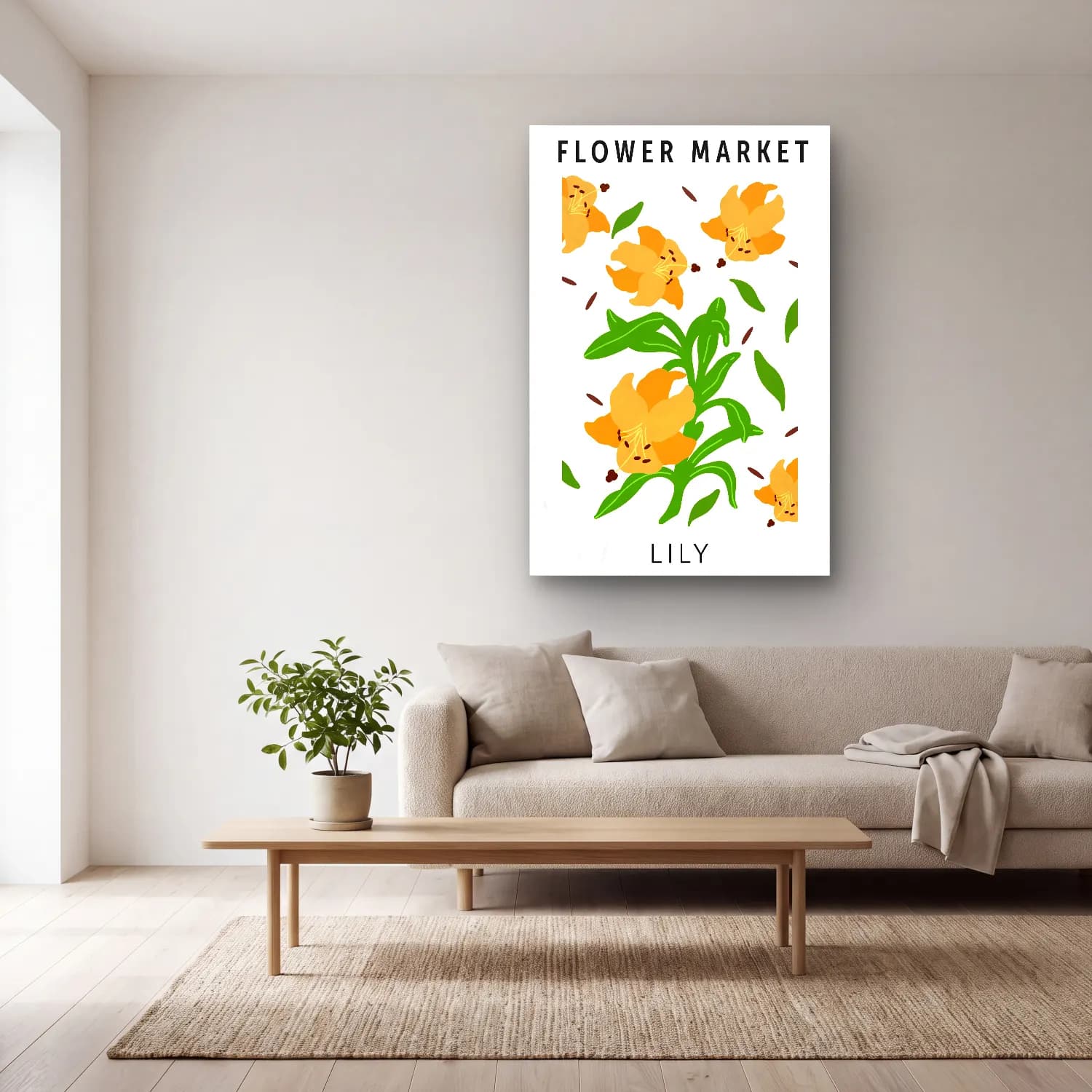 Pastel Çiçek Deseni No. 21 cam tablo — açık renk salonda