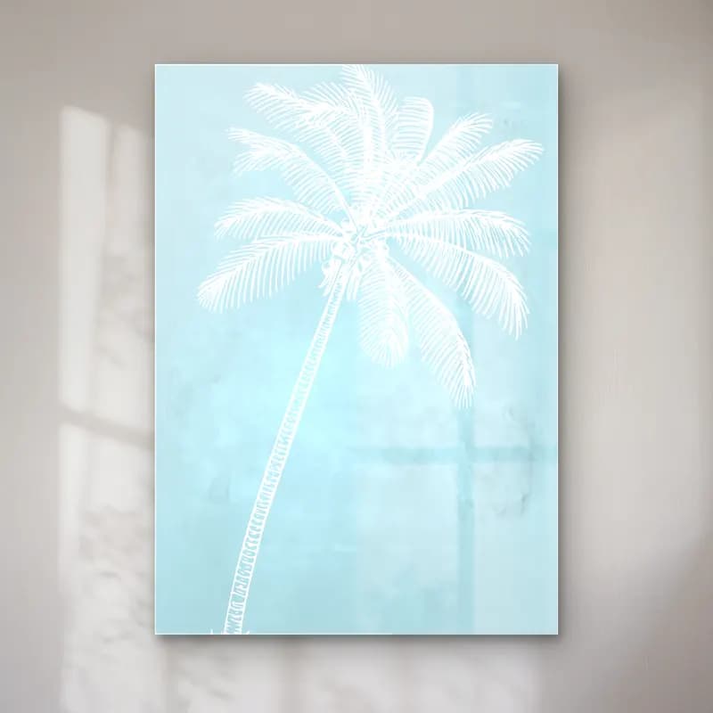 Pastel Palmiyeli Tropik Sahil No. 12 cam tablo — Pastel Palmiyeli Tropik Sahil No. 12 — pastel palmiyeli tropik sahil