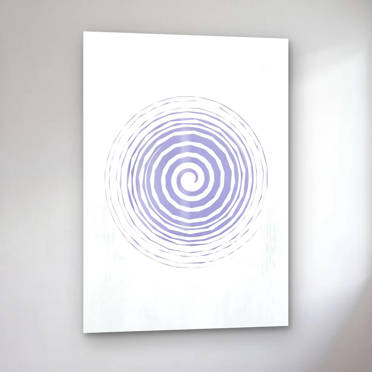 Çizgi Sanatı Geometrik Daireler No. 11 cam tablo — sol açıdan görünüm