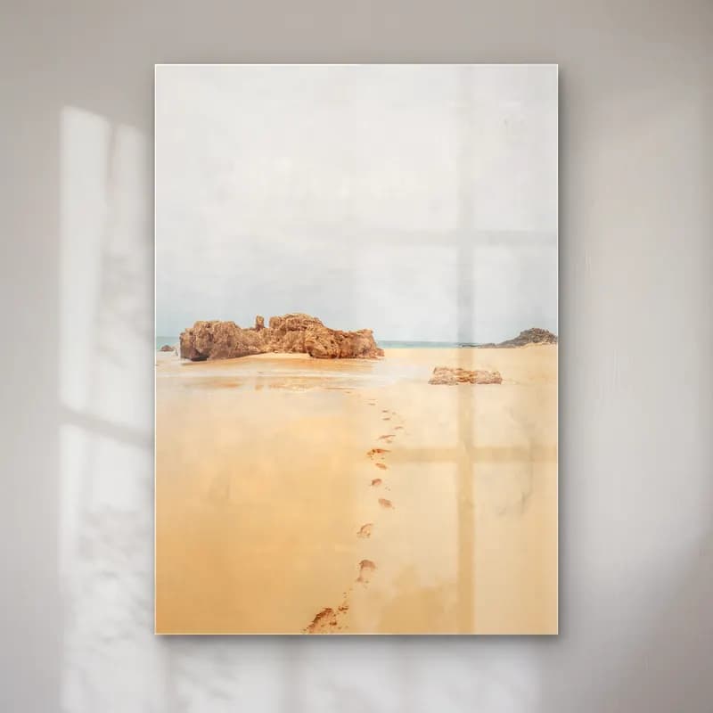 Pastel Dalgalı Sahil No. 8 cam tablo — Pastel Dalgalı Sahil No. 8 — pastel dalgalı sahil