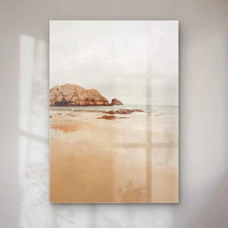 Pastel Dalgalı Sahil No. 9 cam tablo — Pastel Dalgalı Sahil No. 9 — pastel dalgalı sahil