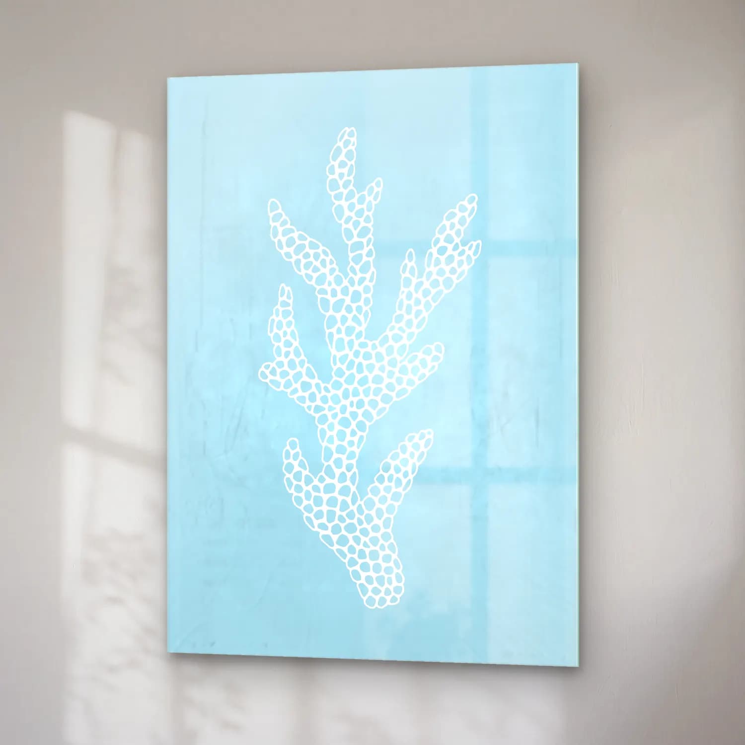 Pastel Çiçek Deseni No. 21 cam tablo — sağ açıdan görünüm