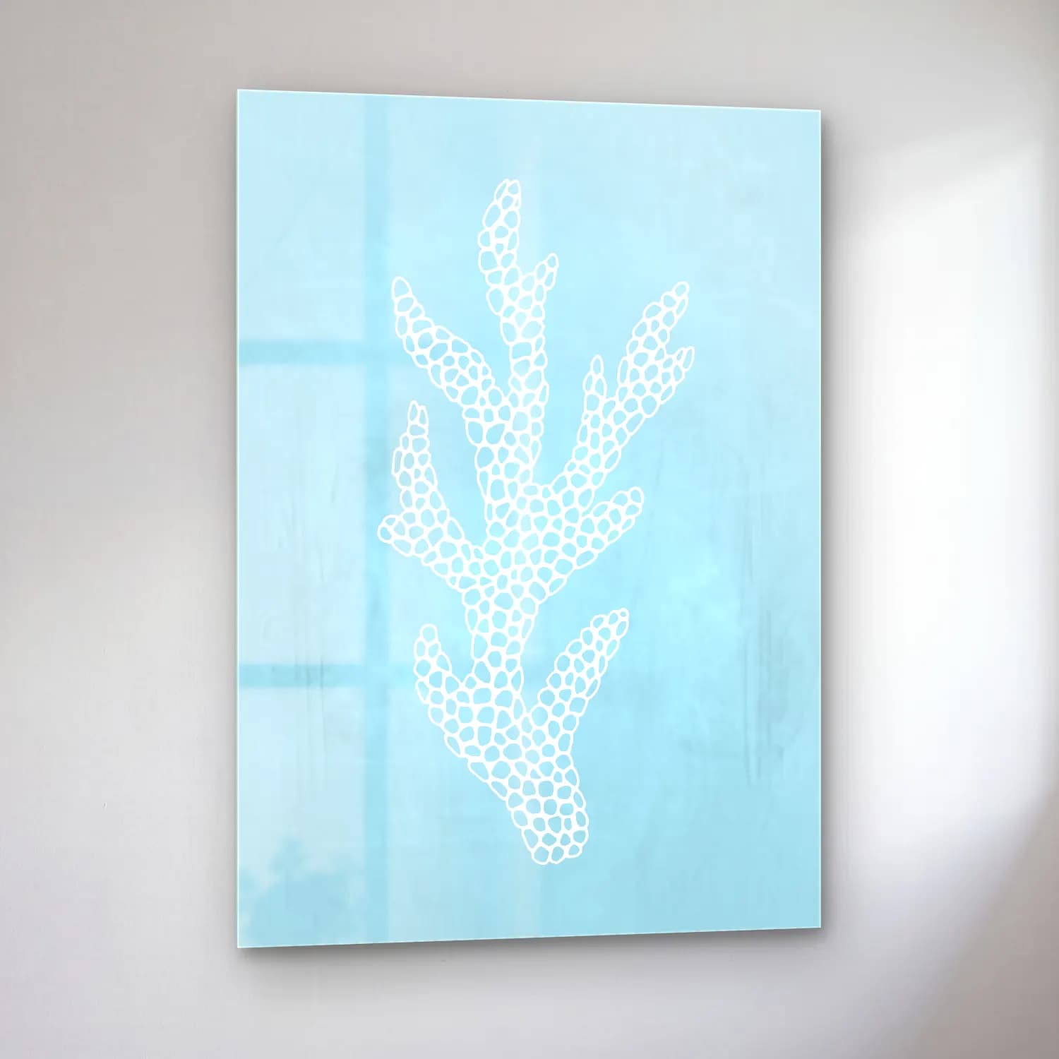 Pastel Çiçek Deseni No. 21 cam tablo — sol açıdan görünüm