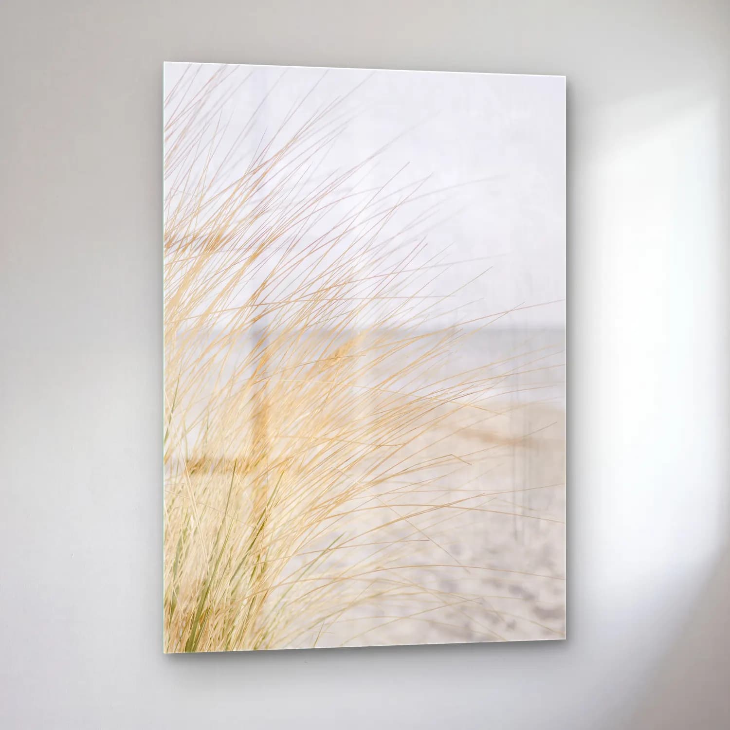 Pastel Çöl Kumulları No. 3 cam tablo — sol açıdan görünüm
