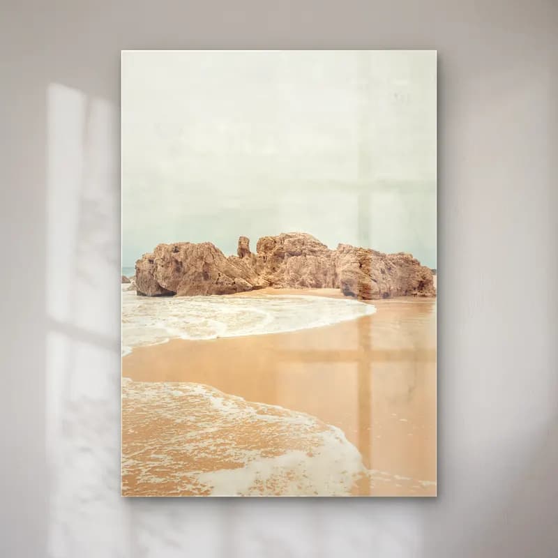 Pastel Dalgalı Sahil No. 11 cam tablo — Pastel Dalgalı Sahil No. 11 — pastel dalgalı sahil