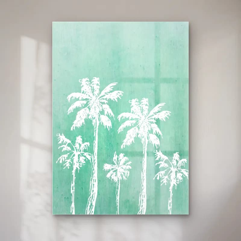 Pastel Palmiyeli Tropik Sahil No. 13 cam tablo — Pastel Palmiyeli Tropik Sahil No. 13 — pastel palmiyeli tropik sahil