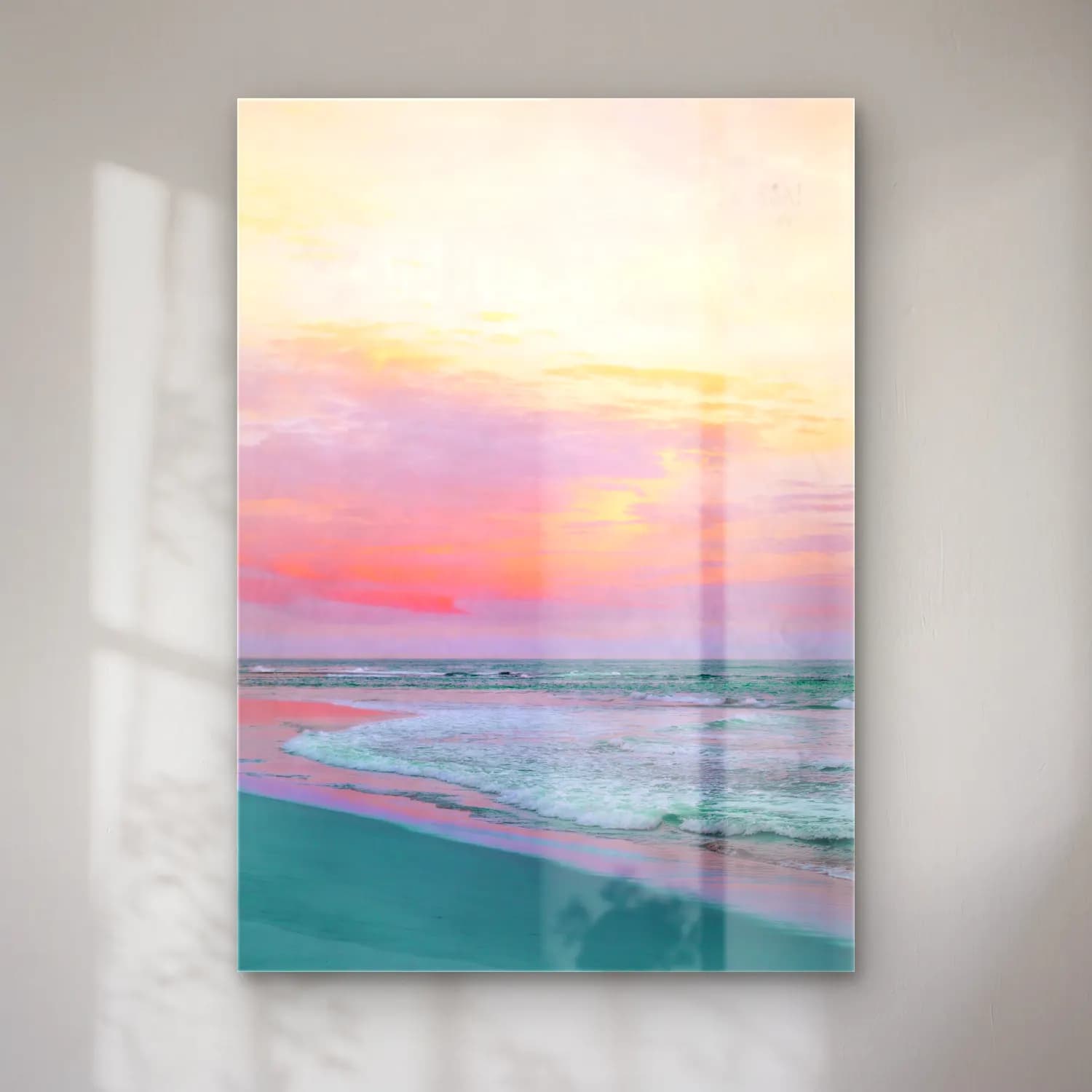 Pastel Dalgalı Sahil No. 12 cam tablo — Pastel Dalgalı Sahil No. 12 — pastel dalgalı sahil