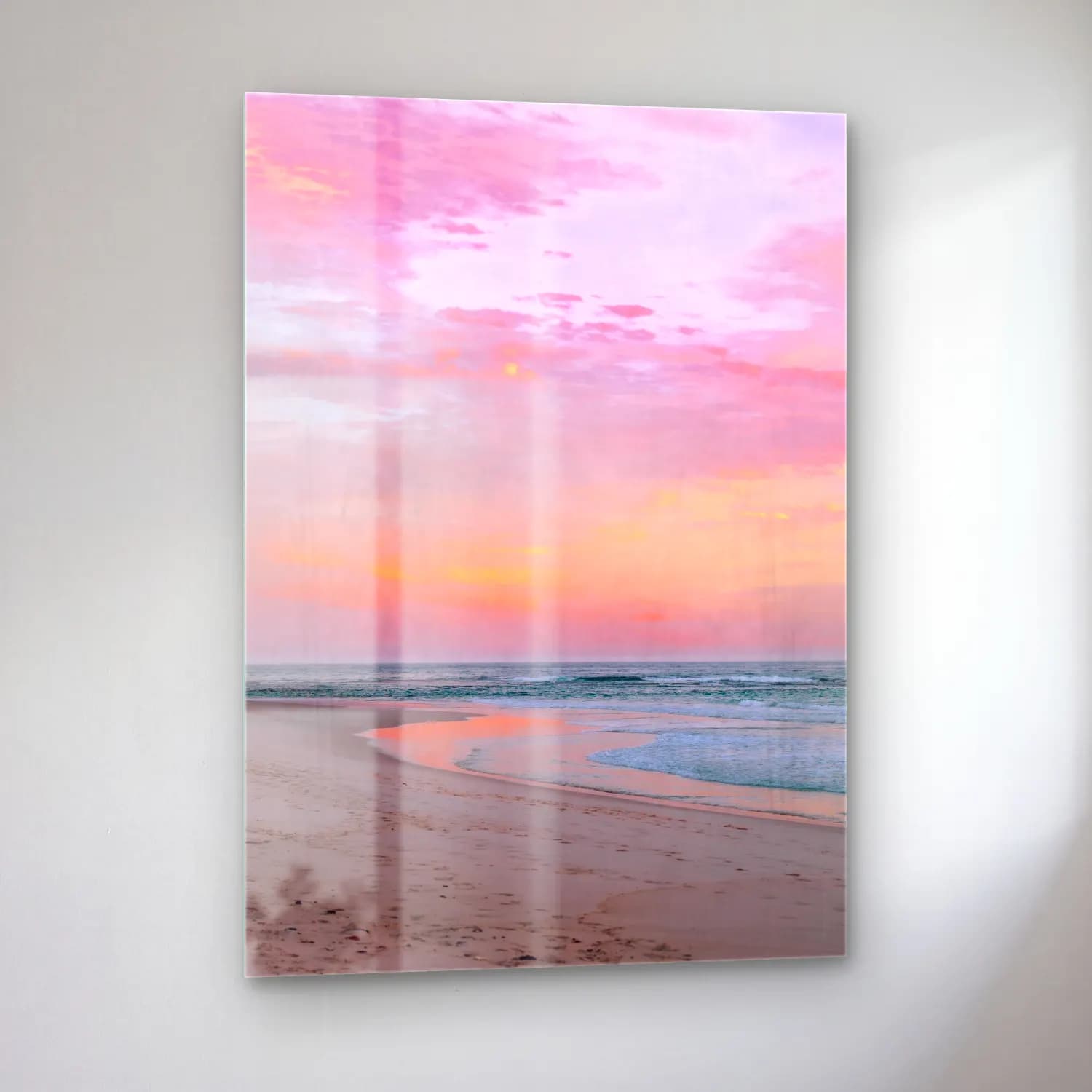 Pastel Gün Batımı Gökyüzü No. 6 cam tablo — sol açıdan görünüm