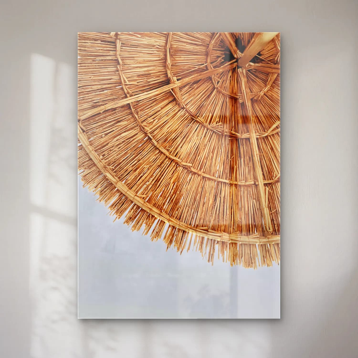 Boho Plaj Şemsiyeleri – Bej Tonlar cam tablo — Boho Plaj Şemsiyeleri – Bej Tonlar — boho plaj şemsiyeleri
